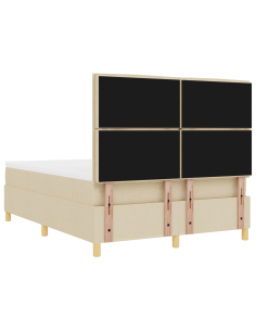 Letto a Sorgente LED con materasso Crema 160 x 200 cm Tessuto 2