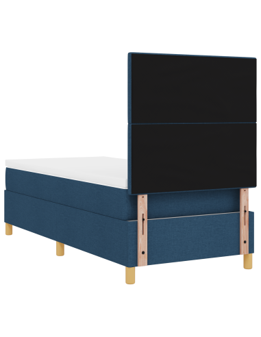 Letto a Sorgente LED con materasso Blu 80 x 200 cm Tessuto