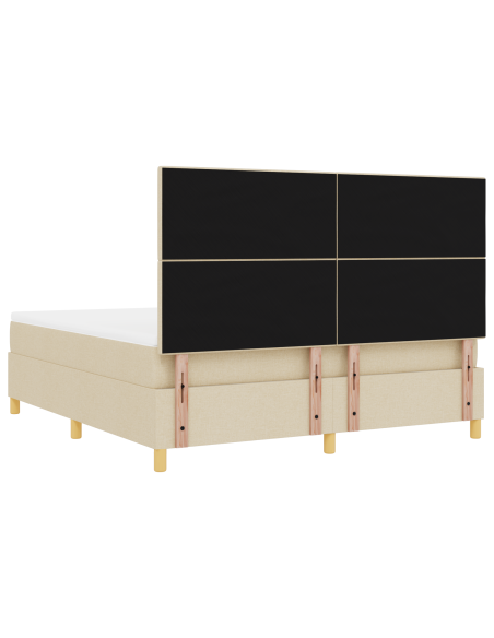 Letto a Sorgente LED con materasso Crema 180 x 200 cm Tessuto