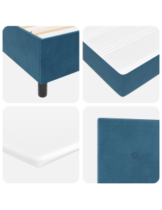 Letto a Sorgente LED con testiera Blu Scuro 80 x 200 cm Tessuto 2