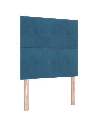 Letto a Sorgente LED con testiera Blu Scuro 80 x 200 cm Tessuto