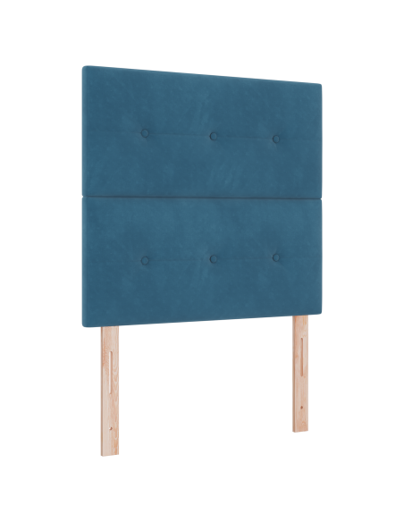 Letto a Sorgente LED con testiera Blu Scuro 80 x 200 cm Tessuto