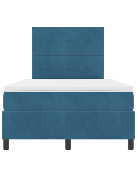 Letto a Sorgente LED Blu Scuro 120 x 190 cm Tessuto