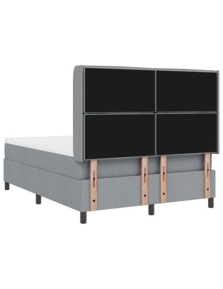 Letto a Sorgente LED Grigio chiaro 140 x 190 cm Tessuto