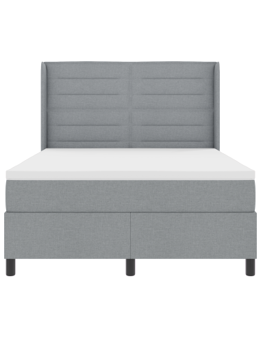Letto a Sorgente LED Grigio chiaro 140 x 190 cm Tessuto