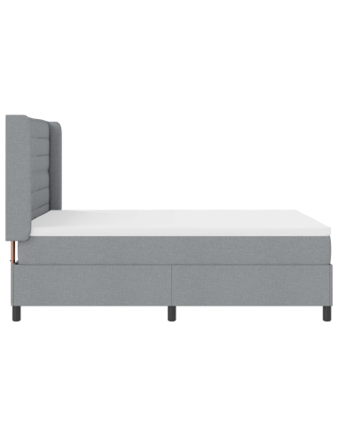 Letto a Sorgente LED Grigio chiaro 140 x 190 cm Tessuto