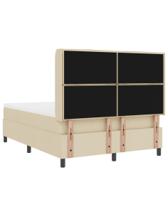 Letto a Sorgente LED con materasso Crema 160 x 200 cm Tessuto 2