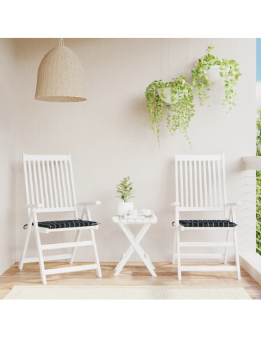 Cuscini per Sedia 42 pz Motivo a Quadri Nero 50x50x4 cm Tessuto