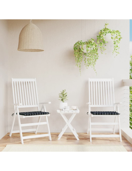 Cuscini per Sedia 42 pz Motivo a Quadri Nero 50x50x4 cm Tessuto