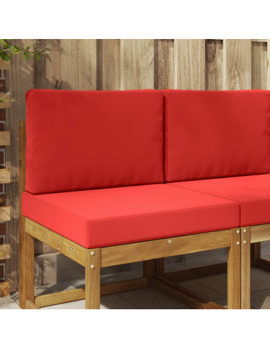 Cuscino per divano da esterno 2 pcs Rosso Poliestere
