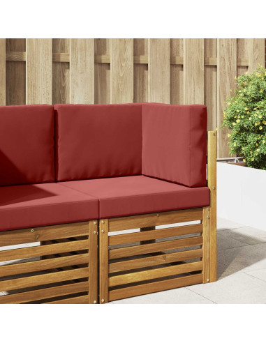 Cuscino per divano da esterno 3 pcs Rosso vino Poliestere