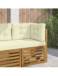 Cuscino per divano da esterno 3 pcs Crema Poliestere