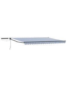 Tettuccio Elettrico Retrattile Blu e Bianco 4,5 × 3 m