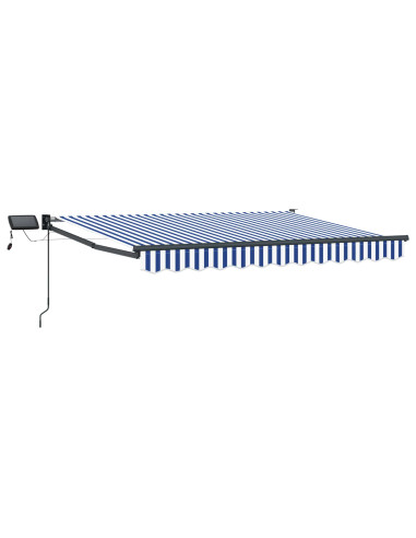 Tenda retrattile manuale con LED Blu e Bianco 3,5 x 2 m