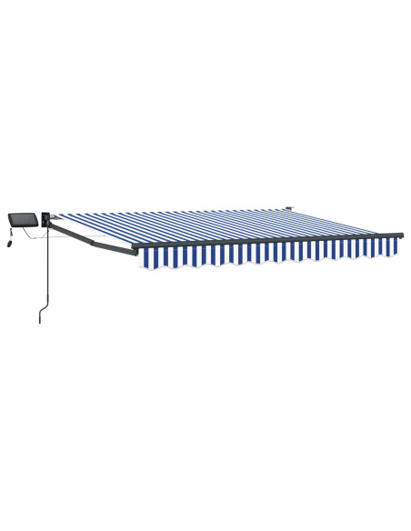 Tenda retrattile manuale con LED Blu e Bianco 3,5 x 2 m