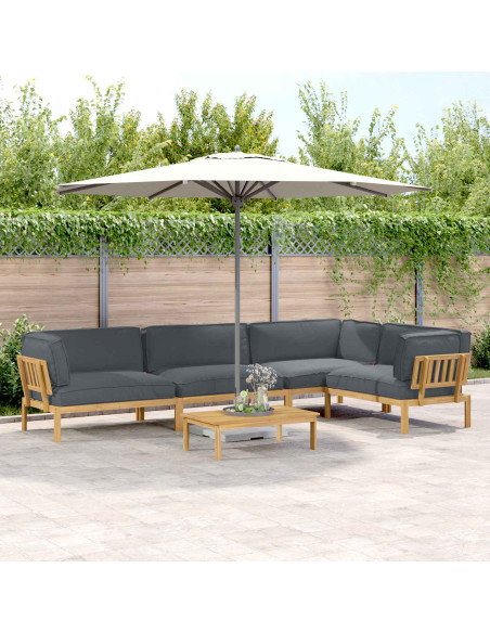 Set di divani 5 pcs Antracite Legno di Acacia Massello