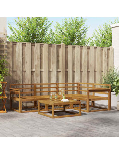 Set di divani da esterno 5 pcs Naturale