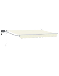 Tenda retrattile manuale con LED Crema 2,5 x 2 m