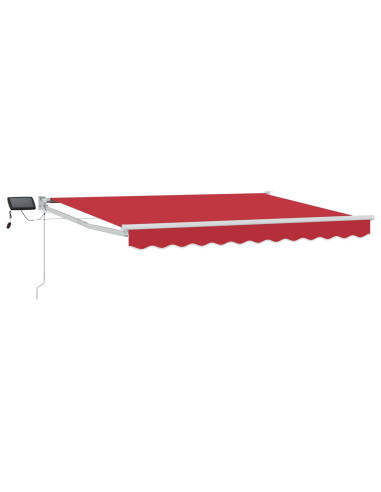 Tenda retrattile manuale con LED Rosso 3 x 2,5 m