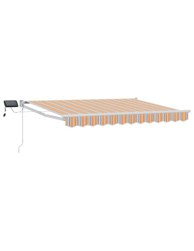 Tenda retrattile manuale con LED Blu e Arancione 3,5 x 2 m