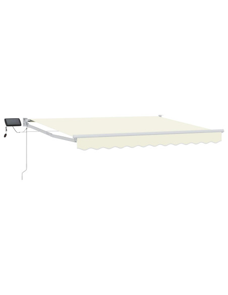 Tenda retrattile manuale con LED Crema 3,5 x 2 m