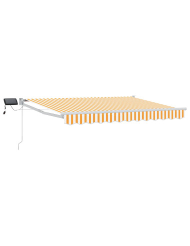 Tenda retrattile manuale con LED Arancione e bianco 3,5 x 2,5 m