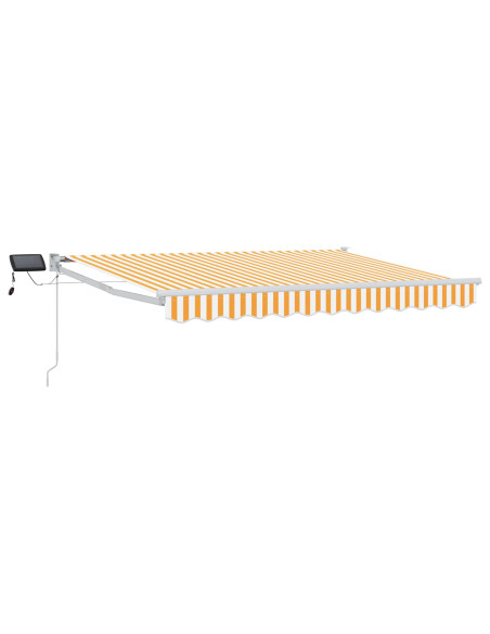 Tenda retrattile manuale con LED Arancione e bianco 3,5 x 2,5 m