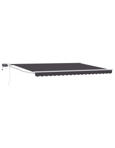 Tenda retrattile manuale con LED Antracite 4 x 2 m