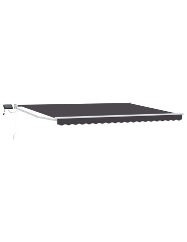Tenda retrattile manuale con LED Antracite 4 x 2 m