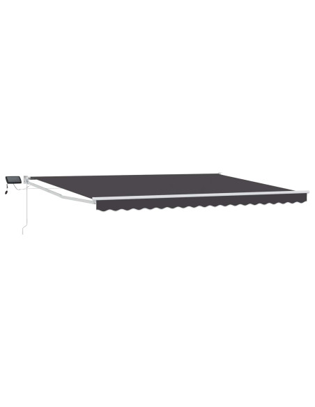 Tenda retrattile manuale con LED Antracite 4 x 2 m