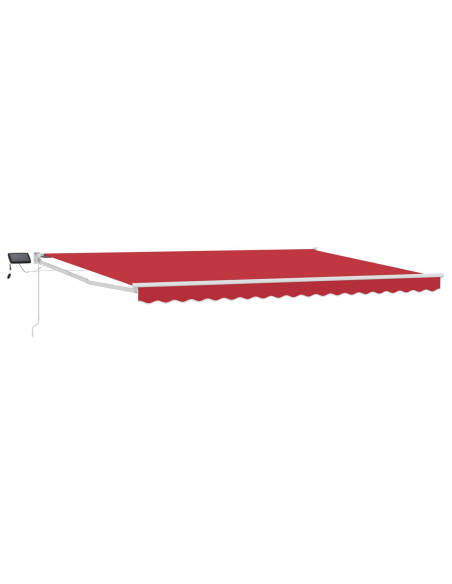 Tenda retrattile manuale con LED Rosso 4 × 3 m