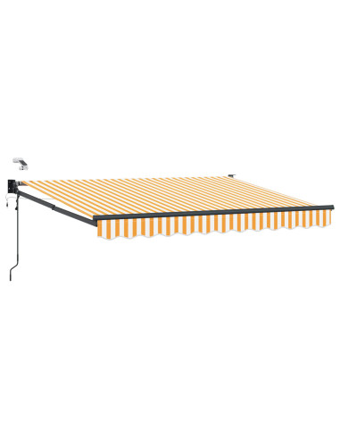 Tettuccio Elettrico Retrattile Giallo e Bianco 3,5 x 2 m