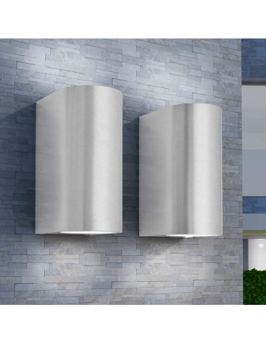 Applique LED Rotonda da Parete 2 pz Proiezione Alto/in Basso