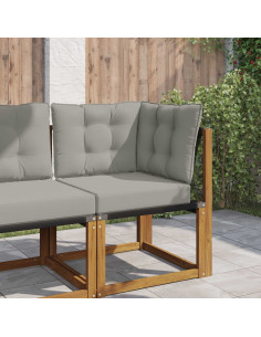 Cuscino per divano da esterno 3 pcs Grigio Poliestere