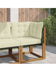 Cuscino per divano da esterno 3 pcs Crema Poliestere