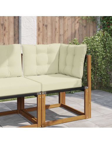 Cuscino per divano da esterno 3 pcs Crema Poliestere