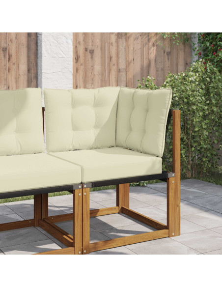 Cuscino per divano da esterno 3 pcs Crema Poliestere