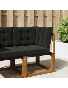 Cuscino per divano da esterno 3 pcs Nero Poliestere