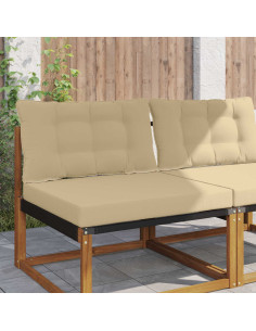 Cuscino per divano da esterno 2 pcs Beige Poliestere