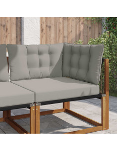 Cuscino per divano da esterno 3 pcs Grigio Poliestere