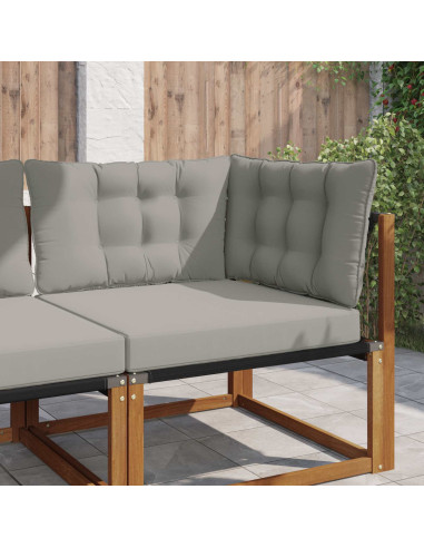 Cuscino per divano da esterno 3 pcs Grigio Poliestere