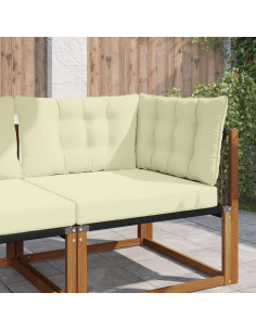 Cuscino per divano da esterno 3 pcs Crema Poliestere