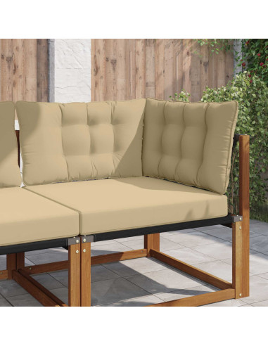 Cuscino per divano da esterno 3 pcs Beige Poliestere