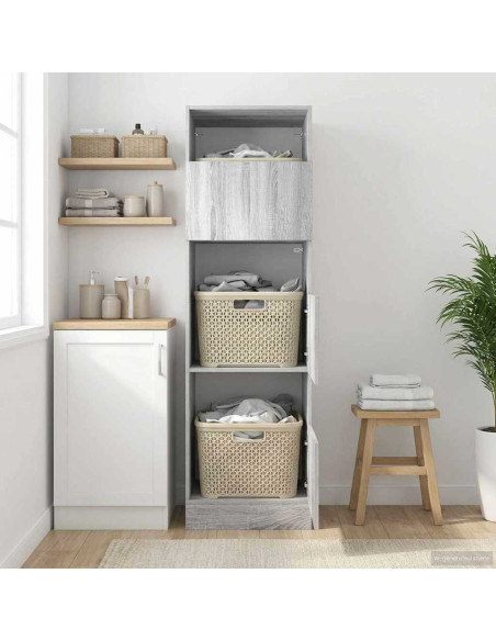 Mobile da lavanderia con porta Grigio Sonoma 50 x 68 x 162 cm