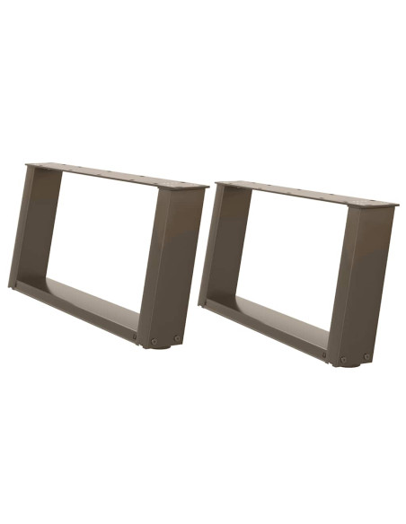 Gambe per Tavolino da Caffè a Forma di U 2 pz Acciaio Naturale 70x(30-31) cm Acciaio