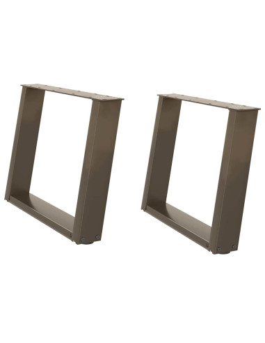 Gambe per Tavolino da Caffè a Forma di U 2 pz Acciaio Naturale 70x(42-43) cm Acciaio