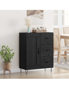 con cassetto Rovere nero 69.5 x 34 x 90 cm Legno multistrato