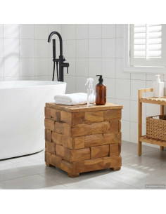 Sgabello per Riporre Marrone 40,5 x 39,5 x 45 cm