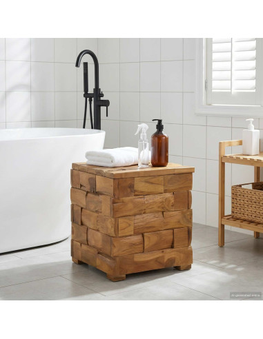 Sgabello per Riporre Marrone 40,5 x 39,5 x 45 cm