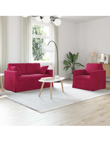 Set di divani 2 pcs Rosso Vino 138 x 78 x 80 cm Velluto